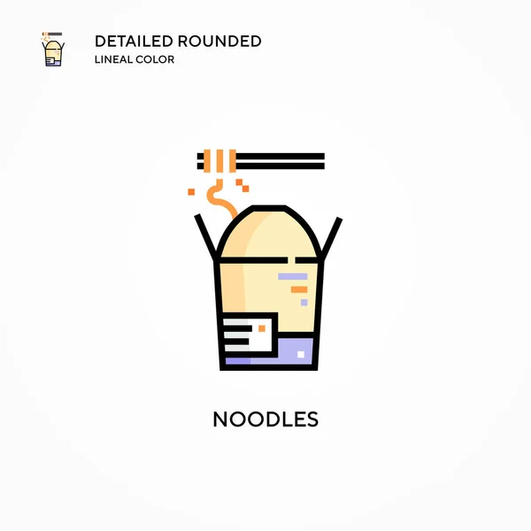 Icono Vector Fideos Conceptos Modernos Ilustración Vectorial Fácil Editar Personalizar — Vector de stock