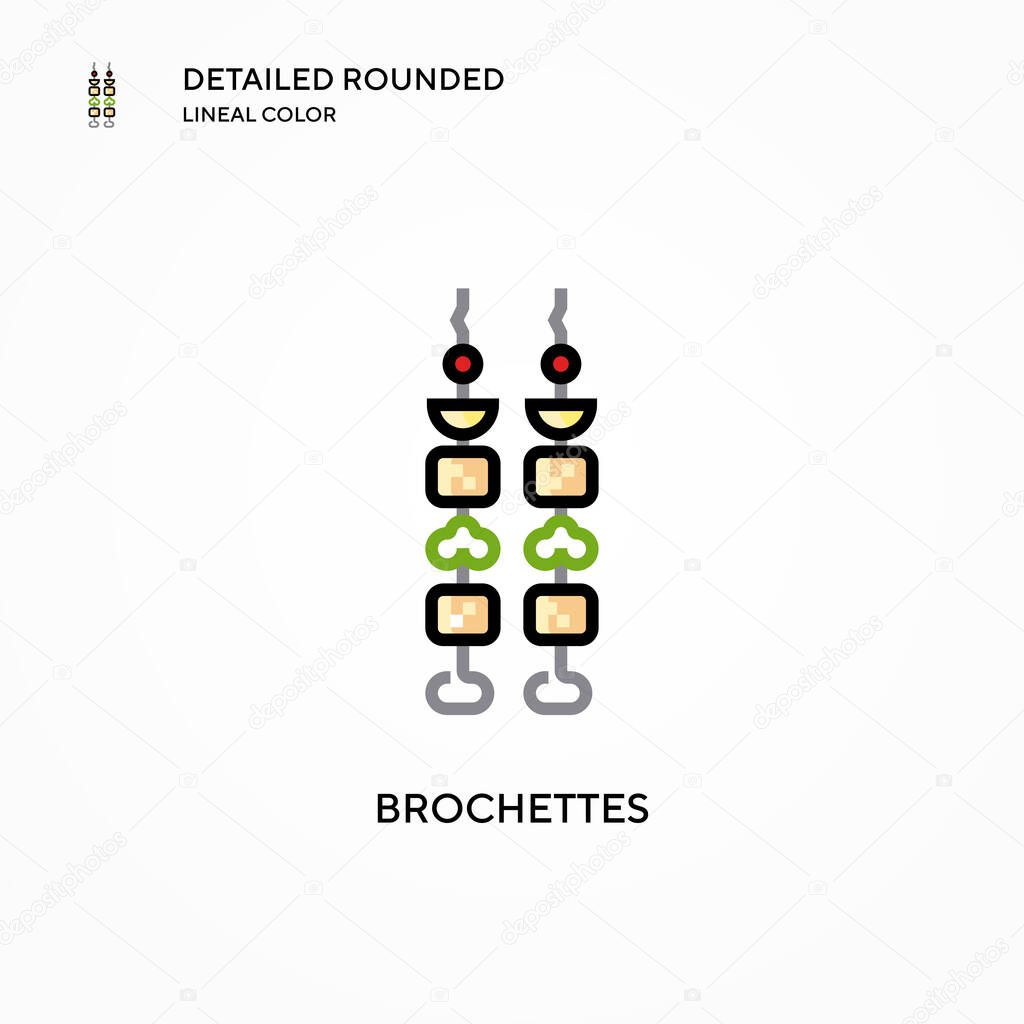Brochettes vector icon. Modern vector illustration concepts. Easy to edit and customize.