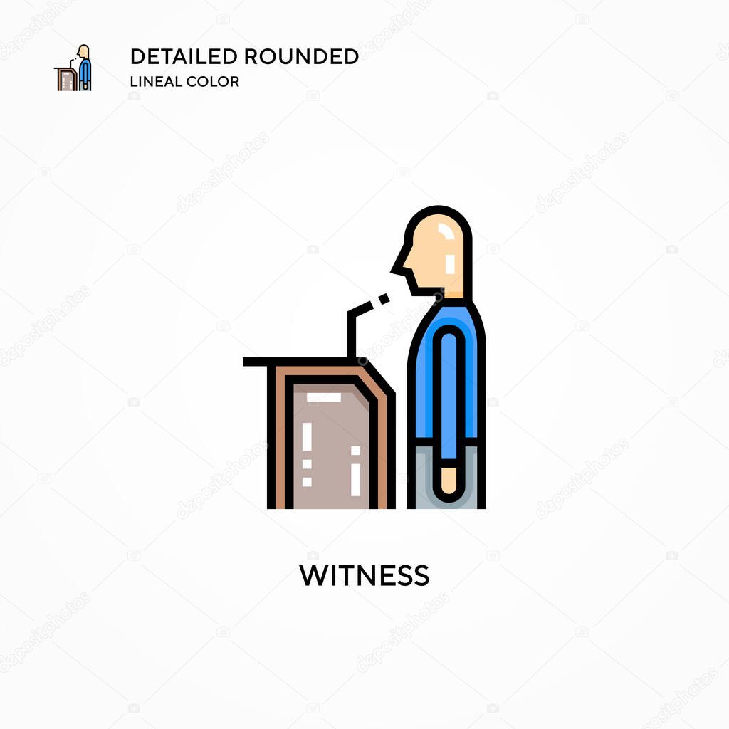 Witness vector icon. Modern vector illustration concepts. Easy to edit and customize.