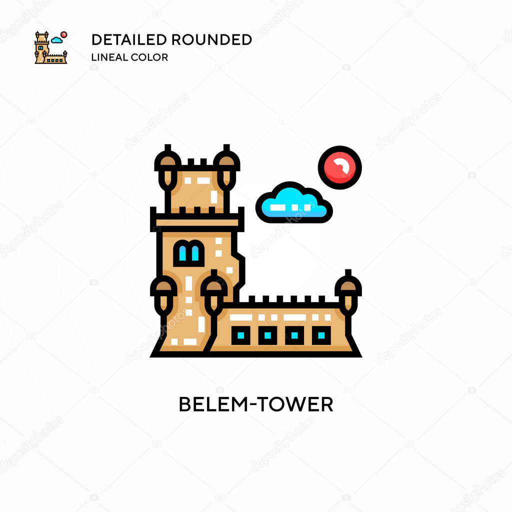 Belem-tower vector icon. Modern vector illustration concepts. Easy to edit and customize.