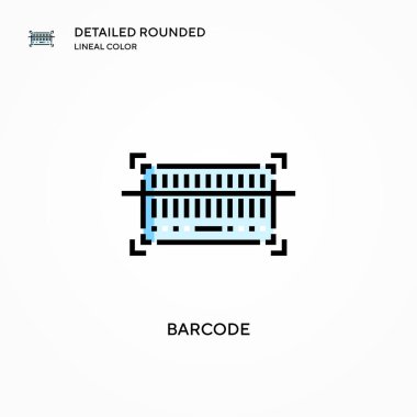 Barkod vektör simgesi. Modern vektör illüstrasyon kavramları. Düzenlemesi ve kişiselleştirmesi kolay.