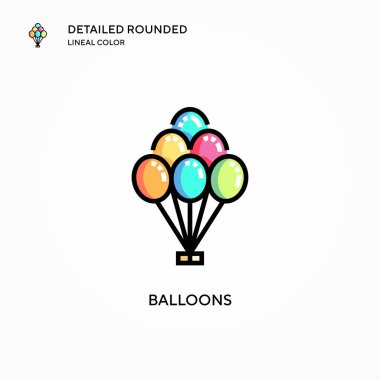 Balon vektör simgesi. Modern vektör illüstrasyon kavramları. Düzenlemesi ve kişiselleştirmesi kolay.