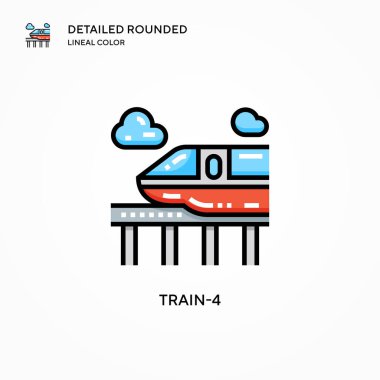 Tren-4 vektör simgesi. Modern vektör illüstrasyon kavramları. Düzenlemesi ve kişiselleştirmesi kolay.