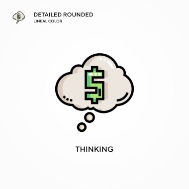 Vektör ikonu düşünüyorum. Modern vektör illüstrasyon kavramları. Düzenlemesi ve kişiselleştirmesi kolay.