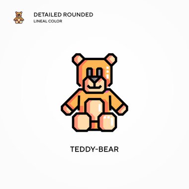 Oyuncak ayı vektör simgesi. Modern vektör illüstrasyon kavramları. Düzenlemesi ve kişiselleştirmesi kolay.