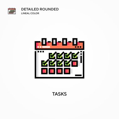 Görev vektör simgesi. Modern vektör illüstrasyon kavramları. Düzenlemesi ve kişiselleştirmesi kolay.