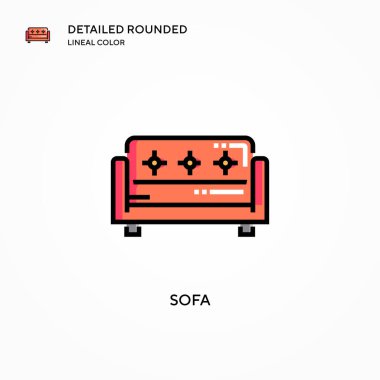 Koltuk vektör simgesi. Modern vektör illüstrasyon kavramları. Düzenlemesi ve kişiselleştirmesi kolay.