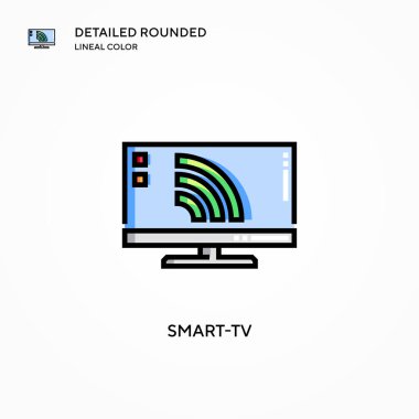 Akıllı TV vektör simgesi. Modern vektör illüstrasyon kavramları. Düzenlemesi ve kişiselleştirmesi kolay.