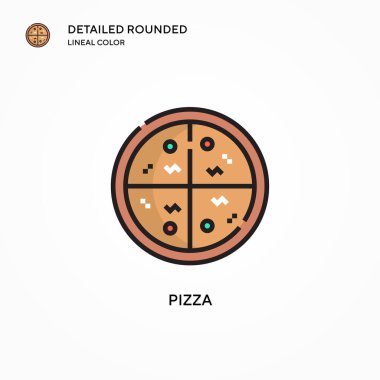 Pizza vektör simgesi. Modern vektör illüstrasyon kavramları. Düzenlemesi ve kişiselleştirmesi kolay.