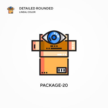 Paket-20 vektör simgesi. Modern vektör illüstrasyon kavramları. Düzenlemesi ve kişiselleştirmesi kolay.