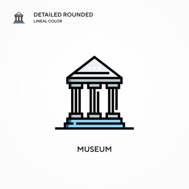 Müze vektör simgesi. Modern vektör illüstrasyon kavramları. Düzenlemesi ve kişiselleştirmesi kolay.