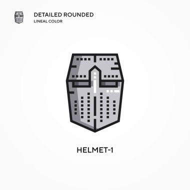 Miğfer-1 vektör simgesi. Modern vektör illüstrasyon kavramları. Düzenlemesi ve kişiselleştirmesi kolay.