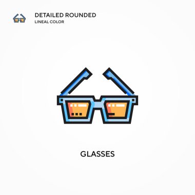 Gözlük vektör simgesi. Modern vektör illüstrasyon kavramları. Düzenlemesi ve kişiselleştirmesi kolay.