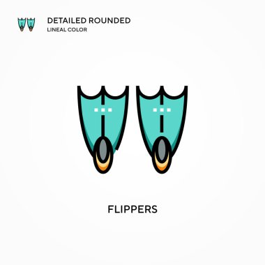 Flippers vektör simgesi. Modern vektör illüstrasyon kavramları. Düzenlemesi ve kişiselleştirmesi kolay.