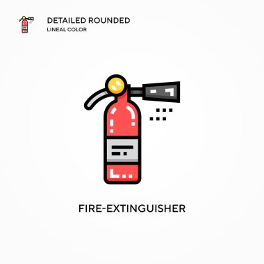 Yangın söndürme vektör ikonu. Modern vektör illüstrasyon kavramları. Düzenlemesi ve kişiselleştirmesi kolay.