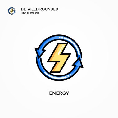 Enerji vektör simgesi. Modern vektör illüstrasyon kavramları. Düzenlemesi ve kişiselleştirmesi kolay.