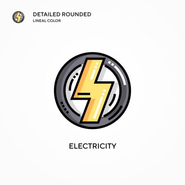 Elektrik vektör simgesi. Modern vektör illüstrasyon kavramları. Düzenlemesi ve kişiselleştirmesi kolay.