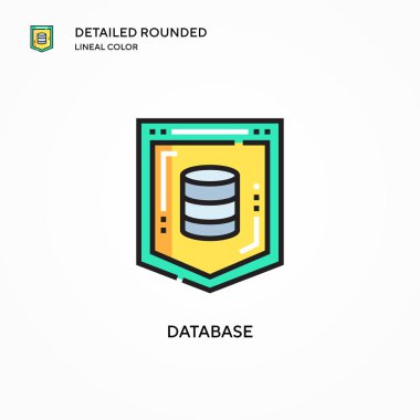 Veritabanı vektör simgesi. Modern vektör illüstrasyon kavramları. Düzenlemesi ve kişiselleştirmesi kolay.