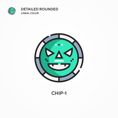 Chip-1 vektör simgesi. Modern vektör illüstrasyon kavramları. Düzenlemesi ve kişiselleştirmesi kolay.