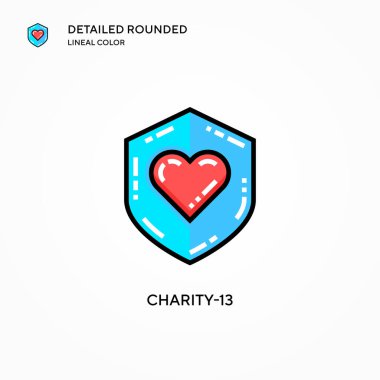 Charity-13 vektör simgesi. Modern vektör illüstrasyon kavramları. Düzenlemesi ve kişiselleştirmesi kolay.