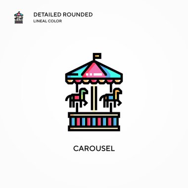 Atlıkarınca vektör simgesi. Modern vektör illüstrasyon kavramları. Düzenlemesi ve kişiselleştirmesi kolay.