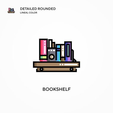 Kitaplık vektör simgesi. Modern vektör illüstrasyon kavramları. Düzenlemesi ve kişiselleştirmesi kolay.