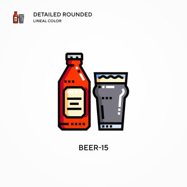 Bira-15 vektör simgesi. Modern vektör illüstrasyon kavramları. Düzenlemesi ve kişiselleştirmesi kolay.
