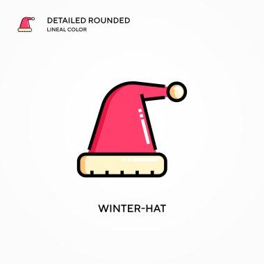 Kış şapkası vektör simgesi. Modern vektör illüstrasyon kavramları. Düzenlemesi ve kişiselleştirmesi kolay.