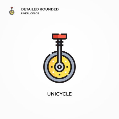 Tek tekerlekli bisiklet vektör simgesi. Modern vektör illüstrasyon kavramları. Düzenlemesi ve kişiselleştirmesi kolay.