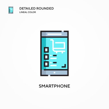 Akıllı telefon vektör simgesi. Modern vektör illüstrasyon kavramları. Düzenlemesi ve kişiselleştirmesi kolay.