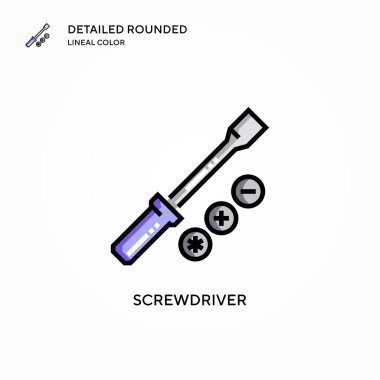 Tornavida vektör simgesi. Modern vektör illüstrasyon kavramları. Düzenlemesi ve kişiselleştirmesi kolay.