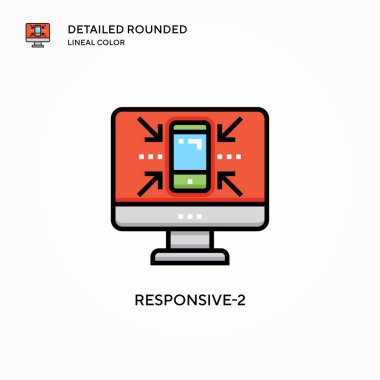 Tepki-2 vektör simgesi. Modern vektör illüstrasyon kavramları. Düzenlemesi ve kişiselleştirmesi kolay.