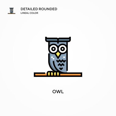 Baykuş vektör simgesi. Modern vektör illüstrasyon kavramları. Düzenlemesi ve kişiselleştirmesi kolay.