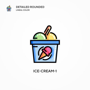 Dondurma-1 vektör simgesi. Modern vektör illüstrasyon kavramları. Düzenlemesi ve kişiselleştirmesi kolay.