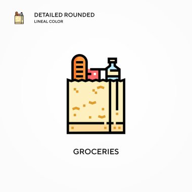Market vektör simgesi. Modern vektör illüstrasyon kavramları. Düzenlemesi ve kişiselleştirmesi kolay.