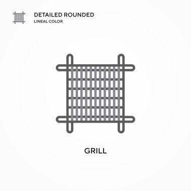 Izgara vektör simgesi. Modern vektör illüstrasyon kavramları. Düzenlemesi ve kişiselleştirmesi kolay.