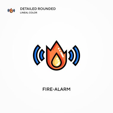 Yangın alarmı vektör simgesi. Modern vektör illüstrasyon kavramları. Düzenlemesi ve kişiselleştirmesi kolay.