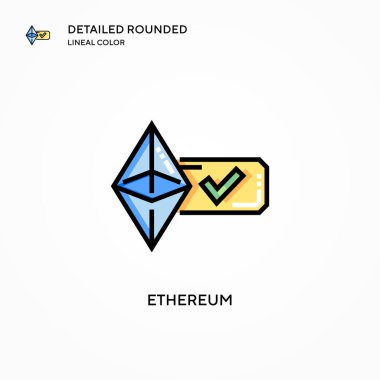 Ethereum vektör simgesi. Modern vektör illüstrasyon kavramları. Düzenlemesi ve kişiselleştirmesi kolay.