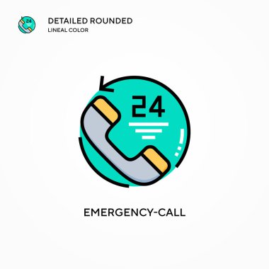 Acil durum vektör ikonu. Modern vektör illüstrasyon kavramları. Düzenlemesi ve kişiselleştirmesi kolay.