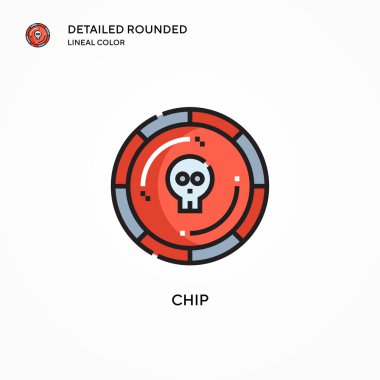 Çip vektör simgesi. Modern vektör illüstrasyon kavramları. Düzenlemesi ve kişiselleştirmesi kolay.
