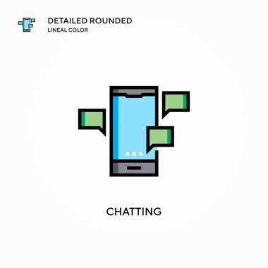 Sohbet vektörü simgesi. Modern vektör illüstrasyon kavramları. Düzenlemesi ve kişiselleştirmesi kolay.
