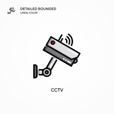 CCTV vektör simgesi. Modern vektör illüstrasyon kavramları. Düzenlemesi ve kişiselleştirmesi kolay.