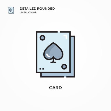 Kart vektör simgesi. Modern vektör illüstrasyon kavramları. Düzenlemesi ve kişiselleştirmesi kolay.