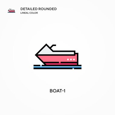 Tekne-1 vektör simgesi. Modern vektör illüstrasyon kavramları. Düzenlemesi ve kişiselleştirmesi kolay.