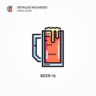 Bira-16 vektör simgesi. Modern vektör illüstrasyon kavramları. Düzenlemesi ve kişiselleştirmesi kolay.