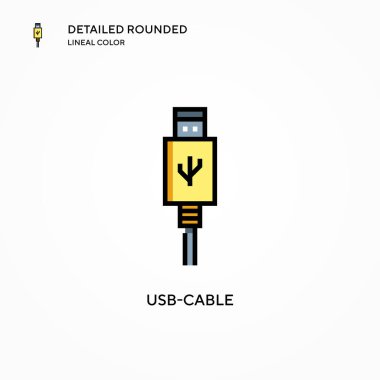 Usb-kablo vektör simgesi. Modern vektör illüstrasyon kavramları. Düzenlemesi ve kişiselleştirmesi kolay.
