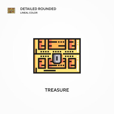 Hazine vektör simgesi. Modern vektör illüstrasyon kavramları. Düzenlemesi ve kişiselleştirmesi kolay.