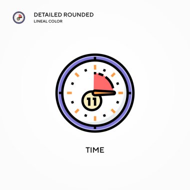 Zaman vektör simgesi. Modern vektör illüstrasyon kavramları. Düzenlemesi ve kişiselleştirmesi kolay.