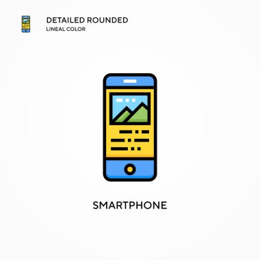 Akıllı telefon vektör simgesi. Modern vektör illüstrasyon kavramları. Düzenlemesi ve kişiselleştirmesi kolay.