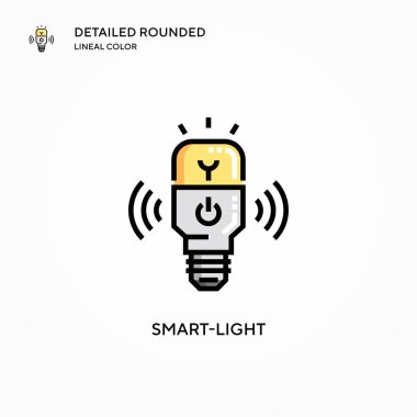 Akıllı ışık vektör simgesi. Modern vektör illüstrasyon kavramları. Düzenlemesi ve kişiselleştirmesi kolay.